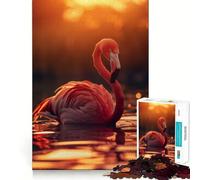Rompecabezas de 1000 Piezas con diseño de flamencos Elegantes al Atardecer para Adultos Juguete de lógica Pura, Divertido y Relajante Corte preciso Regalo increíble 50x75cm