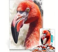 Rompecabezas de 1000 Piezas con diseño de flamencos en Acuarela, Juguetes para armar, desafío difícil, con Piezas de Formas aleatorias Que encajan Perfectamente 38x52cm