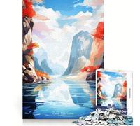 Rompecabezas de 1000 Piezas con diseño de Flauta de caña y Pintura rupestre para Adolescentes Juguete de lógica Pura, Suave y Relajante Obra de Arte de Corte Limpio (50x75cm)