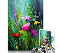 Rompecabezas de 1000 Piezas con diseño de Flor de Amapola, Pintura al óleo, para Adolescentes, Juegos educativos, decoración de Pared, cumpleaños y Navidad, 38x26cm