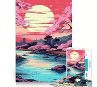 Rompecabezas de 1000 Piezas con diseño de Flor de Cerezo,Arte japonés,Juego armar,Actividad Cerebral,Juego Divertido y Relajante,Regalo de decoración navideña (50x75cm)