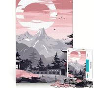 Rompecabezas de 1000 Piezas con diseño de Flor de Cerezo,Estilo japonés,preciso,Divertido y Que estimula el Pensamiento Ideal para Momentos de Paz y Tranquilidad Navidad (38x52cm)