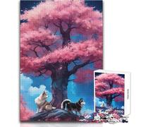 Rompecabezas de 1000 Piezas con diseño de Flor de Cerezo para Adultos, Ideal para Resolver Problemas creativos, un Regalo Memorable y conmovedor 38x52cm