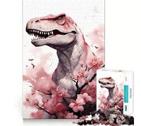Rompecabezas de 1000 Piezas con diseño de Flor de Cerezo y Dinosaurio Juego de ingenio y diversión para Jugar en un Ambiente Tranquilo Regalo Ideal para Navidad (50x75cm)