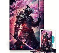 Rompecabezas de 1000 Piezas con diseño de Flor de Cerezo y samurái Juego de Habilidad Mental Divertido y entretenido Regalo Ideal para Relajarse y Disfrutar del Tiempo Libre (38x26cm)