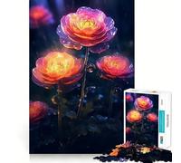 Rompecabezas de 1000 Piezas con diseño de Flor de ranúnculo lluviosa para Adolescentes Juguete para ejercitar la Mente Diseño Relajante Regalo Ideal para armar (38x26cm)