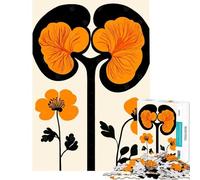 Rompecabezas de 1000 Piezas con diseño de Flor Naranja y riñón Juego Educativo Juguete adictivo para Cultivar la Paciencia Excelente Regalo de cumpleaños (tamaño 38x52cm)
