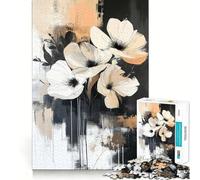 Rompecabezas de 1000 Piezas con diseño de Flores Blancas para Adolescentes Juego de Memoria Mental Cierre Seguro Sin Piezas Sueltas Ideal para Viajar Juego para ejercitar la Mente
