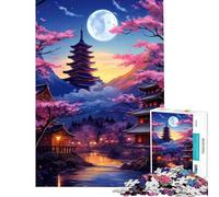 Rompecabezas de 1000 Piezas con diseño de Flores de Cerezo Arte japonés Ayuda a ejercitar el Cerebro y a aliviar el estrés Juego práctico Apto para Mayores de 14 años (38x26cm)