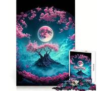 Rompecabezas de 1000 Piezas con diseño de Flores de Cerezo de Japón para Adultos Ejercicio cognitivo Escapada Relajante Sin Bordes ásperos Regalo Ideal (38x52cm)