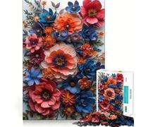 Rompecabezas de 1000 Piezas con diseño de Flores de Papel Vintage para Adolescentes Juego de concentración Mental Corte de precisión Bordes Lisos Juego Ideal para Rellenar Calcetines navideños