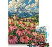 Rompecabezas de 1000 Piezas con diseño de Flores de Pradera de montaña para Adolescentes Juguete Inteligente y Divertido Arte Coleccionable con Corte nítido (50x75cm)