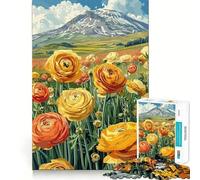 Rompecabezas de 1000 Piezas con diseño de Flores de Pradera de montaña para Adultos Juguete de lógica Fina, silencioso y Divertido Bordes limpios Regalo Memorable (38x26cm)
