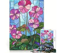 Rompecabezas de 1000 Piezas con diseño de Flores de vidrieras para Adultos Ideal para Entrenar la Memoria y Disfrutar en Silencio Bordes precisos (50x75cm)