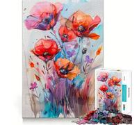 Rompecabezas de 1000 Piezas con diseño de Flores Silvestres en Acuarela para Adultos Diversión para Entrenar la Mente Componentes Resistentes y de Corte Limpio Actividad Relajante para desconectar