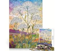 Rompecabezas de 1000 Piezas con diseño de Flores Silvestres en vidrieras Ideal para Adolescentes ejercita la Memoria estimula el sueño Relajarse Festivo (50x75cm)