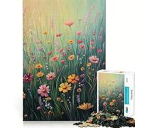 Rompecabezas de 1000 Piezas con diseño de Flores Silvestres para Adolescentes Juego de Habilidades mentales Corte láser para un Ajuste Actividad Relajante para Grupos en Interiores (38x26cm)