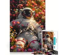 Rompecabezas de 1000 Piezas con diseño de Flores y astronautas espaciales para Adultos y Adolescentes Juguete de lógica sólida Divertido y silencioso Corte de precisión Selección