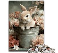 Rompecabezas de 1000 Piezas con diseño de Flores y Conejito para bebé, Ayuda a ejercitar el Cerebro, Juguetes adictivos para Cultivar la Paciencia, decoración, 50x75cm