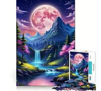 Rompecabezas de 1000 Piezas con diseño de Flores y montañas Juego de Ajuste preciso,Juguete Creativo y Divertido,Juego de Paz,Regalo navideño Tranquilo 38x52cm