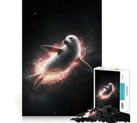 Rompecabezas de 1000 Piezas con diseño de Foca en el Espacio con Aura energética para Adolescentes Juguete de lógica sólida, diversión Tranquila, Corte de precisión, Regalo increíble (50x75cm)