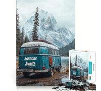 Rompecabezas de 1000 Piezas con diseño de Furgoneta Camper Vintage Junto a un Lago de montaña Juguete Creativo con componentes Resistentes y de Corte Limpio Ideal para Viajar Un para ejercitar