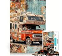 Rompecabezas de 1000 Piezas con diseño de Furgoneta Camper Vintage para Adultos Diversión para ejercitar la Mente Piezas sin Rebabas y de Corte Limpio Actividad para Compartir en Familia (50x75cm)