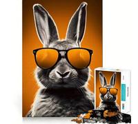 Rompecabezas de 1000 Piezas con diseño de Gafas de Sol de Conejo para Adolescentes, para Mejorar la Memoria, Estilo Casual y Relajante, con Corte nítido y diseño artístico (38x52cm)