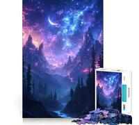 Rompecabezas de 1000 Piezas con diseño de Galaxia cósmica Estrellada y Valle montañoso para Adultos Juguete para ejercitar la Mente, diseño Relajante, Ideal para armar Regalo de Papá Noel 50x75cm