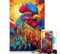 Rompecabezas de 1000 Piezas con diseño de Gallo de Las Tierras Altas para Adultos Juego para ejercitar la Mente Corte láser para un Ajuste Actividad gratificante para días lluviosos (38x52cm)