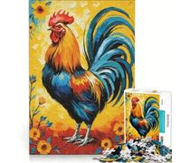 Rompecabezas de 1000 Piezas con diseño de Gallo, Juguete para armar, desafío difícil, con Piezas de Formas aleatorias Que encajan Perfectamente 38x52cm