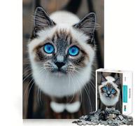 Rompecabezas de 1000 Piezas con diseño de Gatito siamés para Adultos Recall Upgrade Stress Relief Tight Cut Santa Wish Pick 50x75cm
