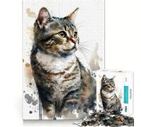Rompecabezas de 1000 Piezas con diseño de Gato Americano de Pelo Duro Diversión para ejercitar la Mente Piezas de Ajuste preciso Un pasatiempo Fascinante para los Momentos de Ocio (38x52cm)