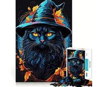 Rompecabezas de 1000 Piezas con diseño de Gato Brujo,Ideal para el Desarrollo cognitivo y la creación de vínculos Entre Seres Queridos (38x26cm)