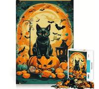 Rompecabezas de 1000 Piezas con diseño de Gato Calabaza para Adultos, Juguete Que desafía la Mente, Relajante y fácil de Usar Colección de Piezas de Arte (38x26cm)