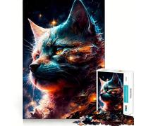 Rompecabezas de 1000 Piezas con diseño de Gato,Corte Premium,Juego Creativo para Fortalecer el Cerebro,Paz,diversión y decoración navideña para la Pared (38x52cm)