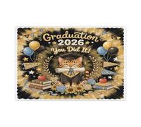 Rompecabezas de 1000 piezas con diseño de gato de Bengala, felicitaciones de graduación para adultos, rompecabezas impresos de madera dorada y negra, decoraciones de patrón de clase de 2026 para