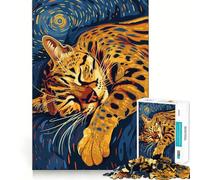 Rompecabezas de 1000 Piezas con diseño de Gato durmiendo para Adultos Juguete Inteligente, Divertido y silencioso Corte preciso 50x75cm