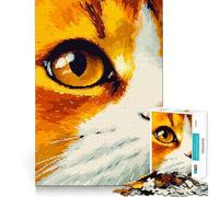 Rompecabezas de 1000 Piezas con diseño de Gato en Primer Plano,Arte pixelado,Ajuste, Arte para estimular el Cerebro,Juego para Relajarse,Juego,Arte de Pared navideño (50x75cm)