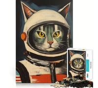 Rompecabezas de 1000 Piezas con diseño de Gato Espacial para Adultos Regalo Ideal para quienes Buscan un desafío Mental Juguete fácil de Usar Corte preciso (50x75cm)
