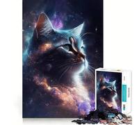 Rompecabezas de 1000 Piezas con diseño de Gato Espacial y Galaxia para Adolescentes Juguete para ejercitar la Mente Juego de Mesa en Grupo Arte y Montaje Regalo clásico (50x75cm)