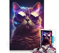 Rompecabezas de 1000 Piezas con diseño de Gato Gamer, Juegos relajantes, reducción del estrés, Regalos para Amigos y Familiares 38x26cm