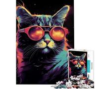 Rompecabezas de 1000 Piezas con diseño de Gato Gamer Juguetes adictivos para Cultivar la Paciencia Juego Educativo antiestrés Regalo de cumpleaños (tamaño 50x75cm)