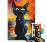 Rompecabezas de 1000 Piezas con diseño de Gato Gritando para Adolescentes Rompecabezas fácil de armar Ocio Impecable Regalo Ideal para Navidad (38x26cm)