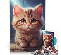 Rompecabezas de 1000 Piezas con diseño de Gato Kawaii, Juego de ingenio, para Relajarse intelectualmente, Regalo de cumpleaños, Regalos 38x52cm