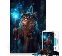Rompecabezas de 1000 Piezas con diseño de Gato Mago y bastón mágico Juego cognitivo Divertido con componentes Resistentes y de fácil Limpieza Ideal para Momentos de Tranquilidad y Ejercicios mentales