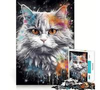 Rompecabezas de 1000 Piezas con diseño de Gato Persa para Adolescentes Mejora la Memoria, se relaja, Tiene Bordes precisos y es un Regalo Creativo (38x26cm)