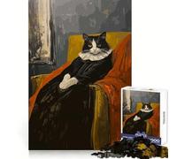 Rompecabezas de 1000 Piezas con diseño de Gato Pintado como la Madre de Whistler Actividad Relajante para estimular la Memoria cognitiva,Corte preciso, (50x75cm)