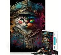Rompecabezas de 1000 Piezas con diseño de Gato Pirata para Adolescentes Juguete Que desafía la Mente Pasatiempo Tranquilo Corte preciso Regalo de Temporada (38x26cm)