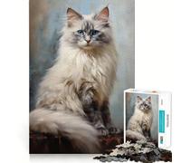 Rompecabezas de 1000 Piezas con diseño de Gato Ragdoll para Adultos Regalo Ideal para quienes Buscan un desafío Mental Juguete fácil de Usar Corte preciso (38x26cm)